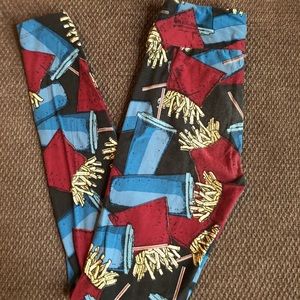 LulaRoe French Fry and Soda Leggings